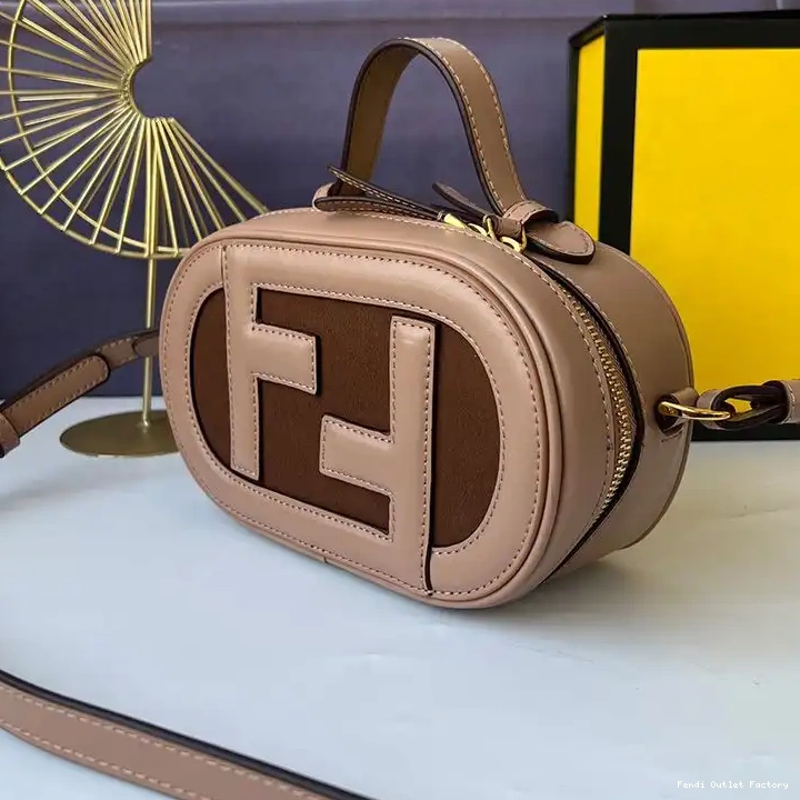 Affordable HOT Camera Fendi Leather Mini O'Lock Grey Calf In Case 0420